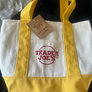 Trader Joe's Yellow and White Garment Bag